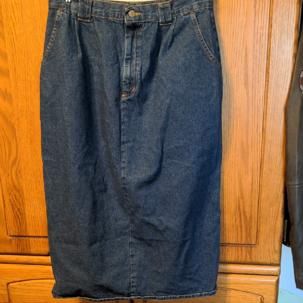 Classic Denim Midi Skirt
